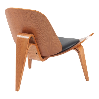 Πολυθρόνα Vilma pakoworld PU μαύρο- plywood καρυδί 90x76.5x74.5εκ Πολυθρόνα Vilma pakoworld PU μαύρο- plywood καρυδί 90x76.5x74.5εκ