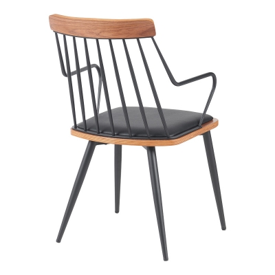 Πολυθρόνα Posse pakoworld μέταλλο μαύρο-καρυδί ξύλο-μαύρο pu 52x59x83εκ Πολυθρόνα Posse pakoworld μέταλλο μαύρο-καρυδί ξύλο-μαύρο pu 52x59x83εκ