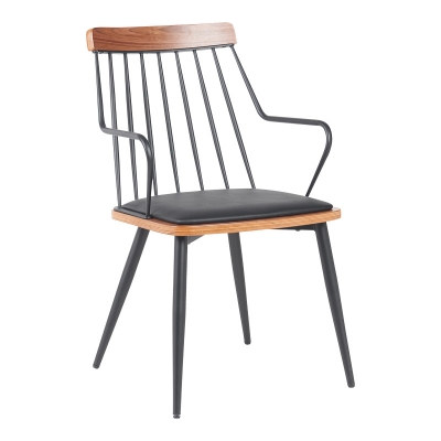 Πολυθρόνα Posse pakoworld μέταλλο μαύρο-καρυδί ξύλο-μαύρο pu 52x59x83εκ Πολυθρόνα Posse pakoworld μέταλλο μαύρο-καρυδί ξύλο-μαύρο pu 52x59x83εκ