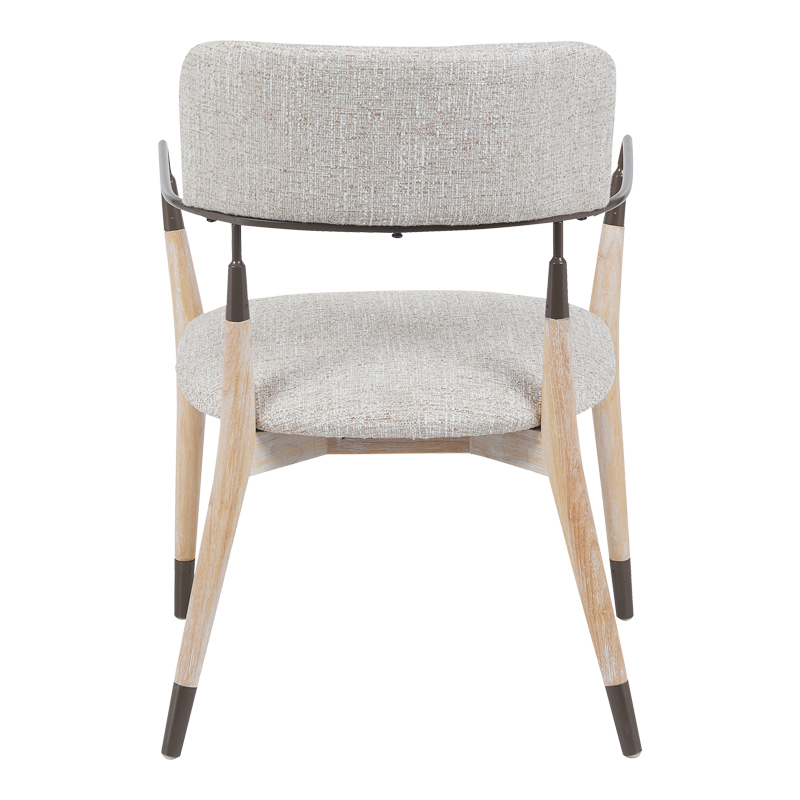 Πολυθρόνα Sentana pakoworld μέταλλο-ξύλο και ύφασμα σε μπεζ-καφέ απόχρωση 56.5x56x79εκ