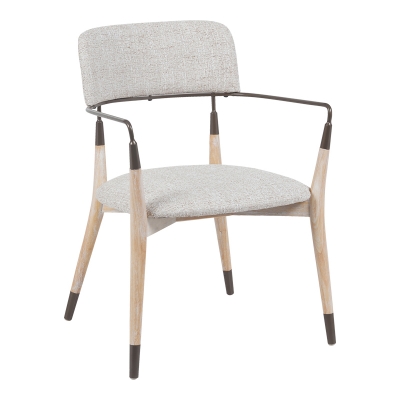 Πολυθρόνα Sentana pakoworld μέταλλο-ξύλο και ύφασμα σε μπεζ-καφέ απόχρωση 56.5x56x79εκ