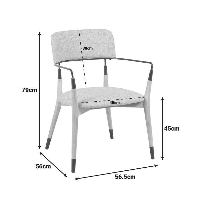 Πολυθρόνα Sentana pakoworld μέταλλο-ξύλο και ύφασμα σε μπεζ-καφέ απόχρωση 56.5x56x79εκ