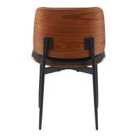 Καρέκλα Kathy pakoworld γκρι ύφασμα-καρυδί μεταλλικό πόδι 51x58x81εκ