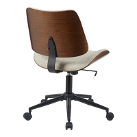 Καρέκλα γραφείου εργασίας Amani pakoworld μπεζ ύφασμα-καρυδί plywood 52x54x90.5εκ