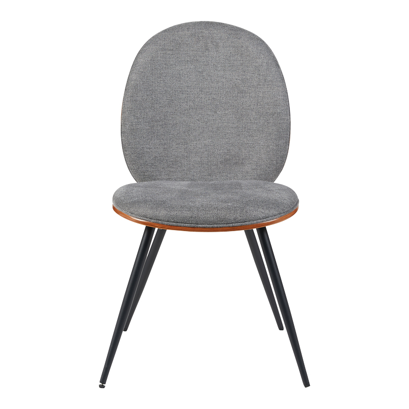 Καρέκλα Nerezy pakoworld ξύλο σε καρυδί με γκρι ύφασμα 57.5x48x88εκ