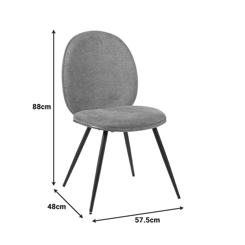 Καρέκλα Nerezy pakoworld ξύλο σε καρυδί με γκρι ύφασμα 57.5x48x88εκ