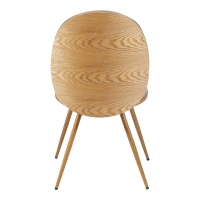 Καρέκλα Nerezy pakoworld  ξύλο σε φυσικό με μπεζ-καφέ ύφασμα57.5x48x88εκ