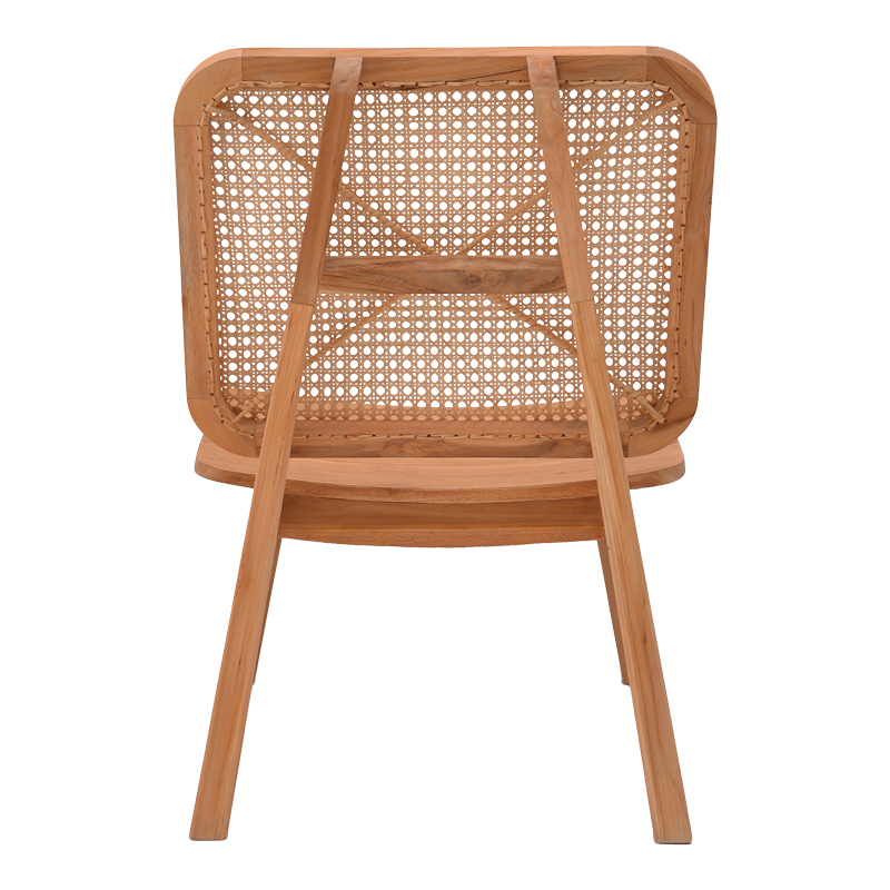 Πολυθρόνα Viborg pakoworld φυσικό teak ξύλο-φυσικό rattan 60x75x87εκ