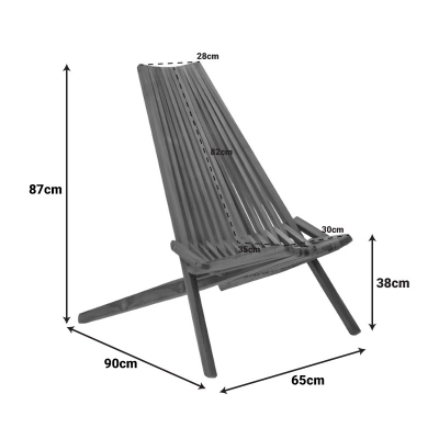 Πολυθρόνα Phoenox pakoworld πτυσσόμενη φυσικό teak ξύλο 65x90x87εκ