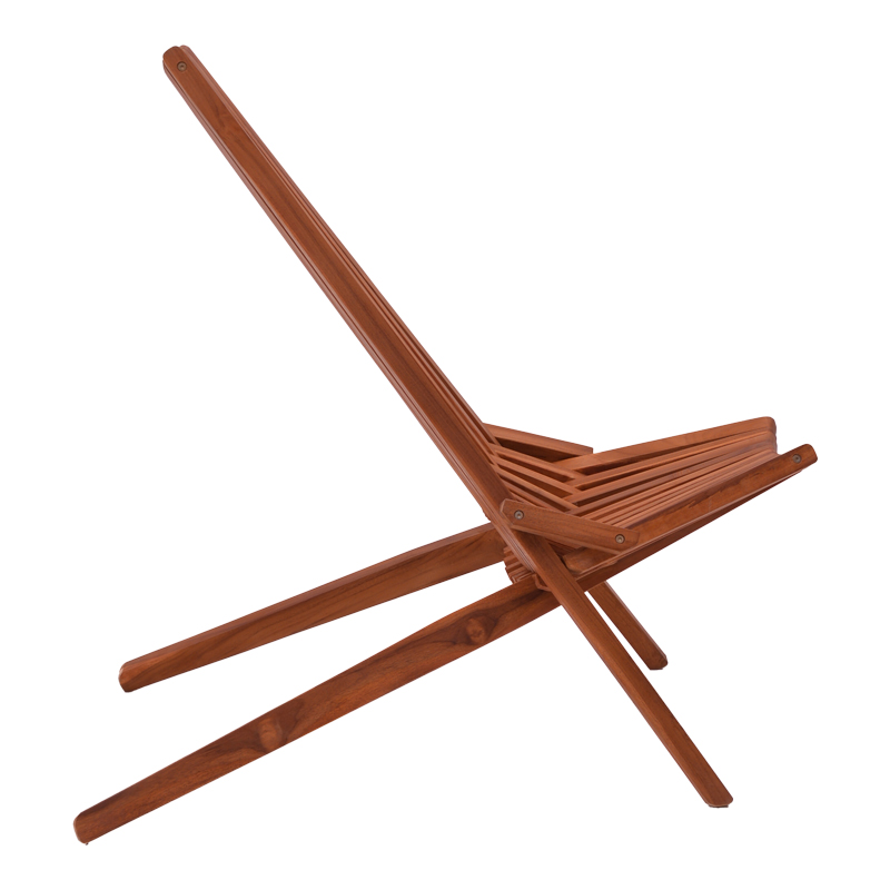 Πολυθρόνα Phoenox pakoworld πτυσσόμενη φυσικό teak ξύλο 65x90x87εκ