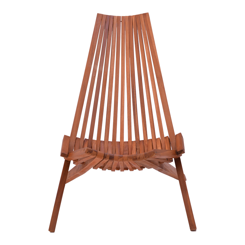 Πολυθρόνα Phoenox pakoworld πτυσσόμενη φυσικό teak ξύλο 65x90x87εκ