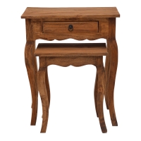 Βοηθητικό τραπεζάκι Nesto pakoworld σετ 2 τεμ φυσικό αντικέ μαόνι ξύλο Βοηθητικό τραπεζάκι Nesto pakoworld σετ 2 τεμ φυσικό αντικέ μαόνι ξύλο