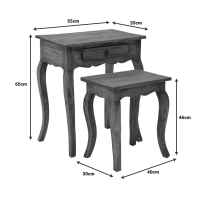 Βοηθητικό τραπεζάκι Nesto pakoworld σετ 2 τεμ φυσικό αντικέ μαόνι ξύλο Βοηθητικό τραπεζάκι Nesto pakoworld σετ 2 τεμ φυσικό αντικέ μαόνι ξύλο