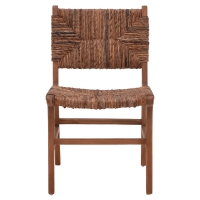 Καρέκλα Refane pakoworld σκελετός teak ξύλο με ψάθα σε καρυδί απόχρωση 50x58x85εκ