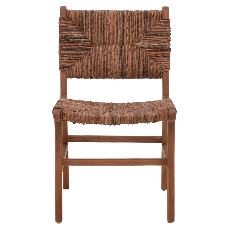 Καρέκλα Refane pakoworld σκελετός teak ξύλο με ψάθα σε καρυδί απόχρωση 50x58x85εκ