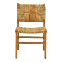 Καρέκλα Refane pakoworld σκελετός teak ξύλο με ψάθα σε φυσική απόχρωση 50x58x85εκ