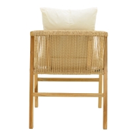 Πολυθρόνα Cuerda pakoworld σκελετός teak ξύλο με pe σχοινί σε φυσική απόχρωση 55x60x80εκ