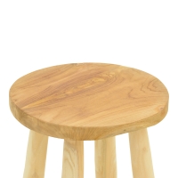 Σκαμπό μπαρ Nusiwo pakoworld teak ξύλο σε φυσική απόχρωση Φ35x70εκ