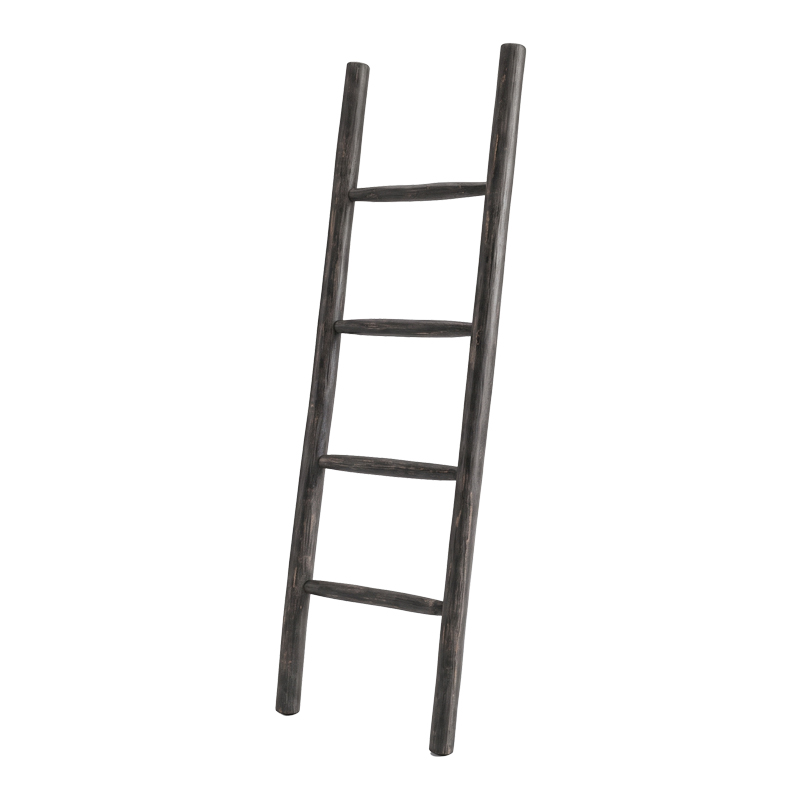 Σκάλα Morjeve pakoworld μαύρο teak ξύλο 45x6x150εκ