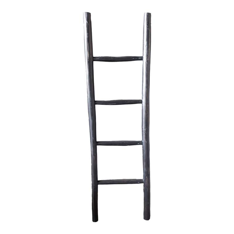 Σκάλα Morjeve pakoworld μαύρο teak ξύλο 45x6x150εκ
