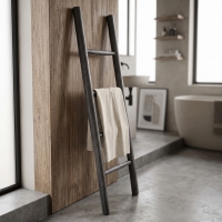 Σκάλα Morjeve pakoworld μαύρο teak ξύλο 45x6x150εκ