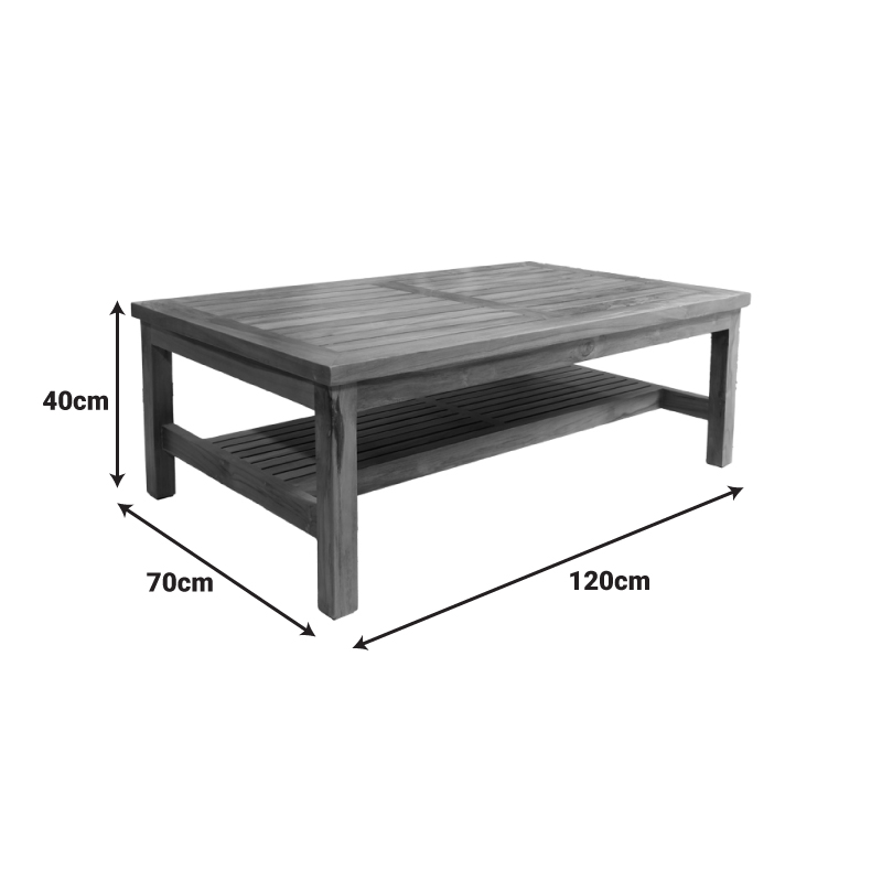 Τραπέζι σαλονιού Louf pakoworld καρυδί teak ξύλο 120x70x40εκ