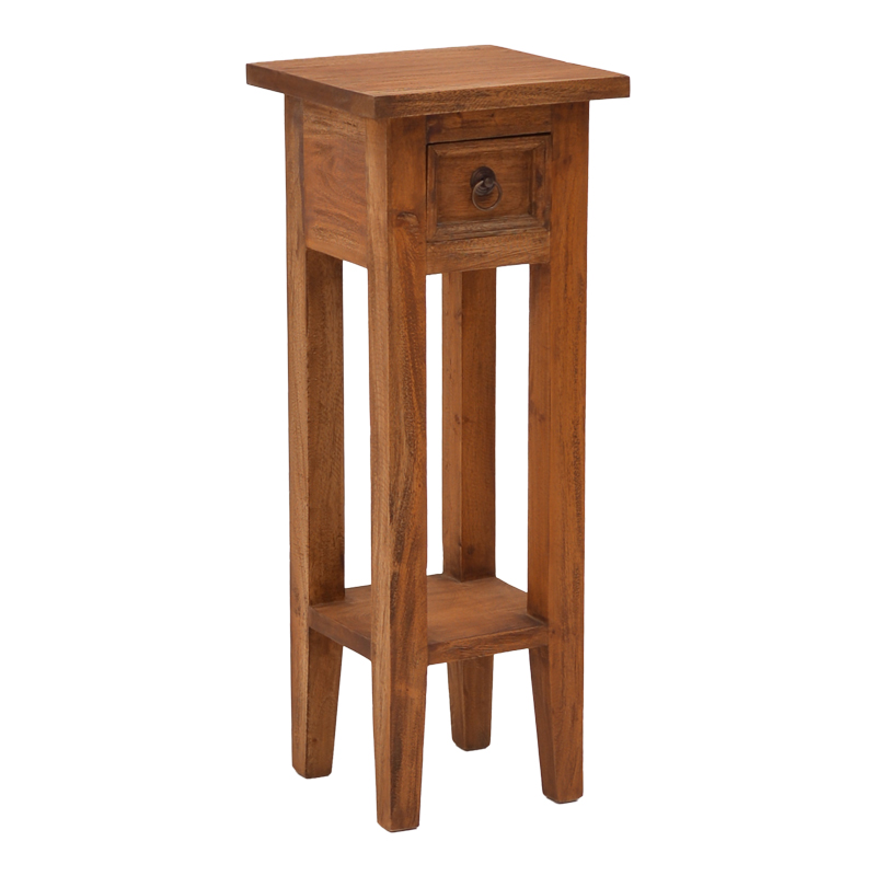 Βοηθητικό τραπέζι Orkney pakoworld mindi ξύλο σε φυσική απόχρωση 25x25x67εκ