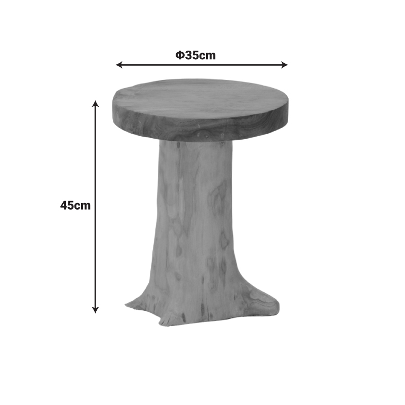 Σκαμπό Feranto pakoworld teak ξύλο σε φυσική απόχρωση Φ35x45εκ