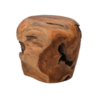 Σκαμπό Bolare pakoworld teak ξύλο σε φυσική απόχρωση Φ40x35εκ