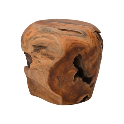 Σκαμπό Bolare pakoworld teak ξύλο σε φυσική απόχρωση Φ40x35εκ