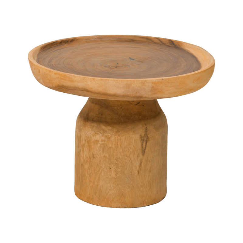 Τραπέζι σαλονιού Jeken pakoworld suar ξύλο σε φυσική απόχρωση Φ60x45εκ