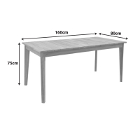 Τραπέζι Ory pakoworld teak ξύλο σε φυσική απόχρωση 160x80x75εκ