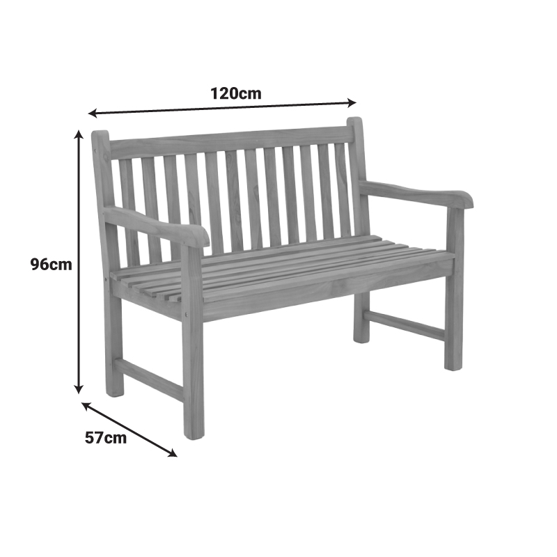 Καναπές Nat pakoworld teak ξύλο σε φυσική απόχρωση 120x57x96εκ