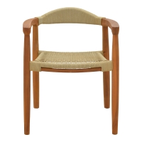 Πολυθρόνα Ganny pakoworld teak ξύλο και pe σχοινί σε φυσική απόχρωση 61x58x71εκ