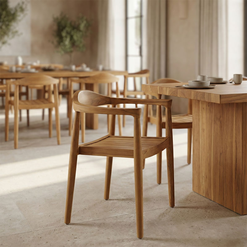 Πολυθρόνα Ganny pakoworld teak ξύλο σε φυσική απόχρωση 59x56x71εκ