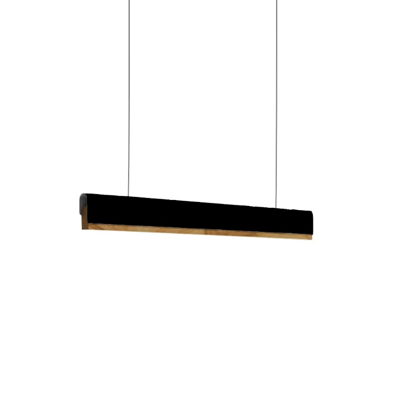 Φωτιστικό οροφής Rafmole pakoworld led μαύρο μέταλλο-ξύλο 120x7.5εκ Φωτιστικό οροφής Rafmole pakoworld led μαύρο μέταλλο-ξύλο 120x7.5εκ