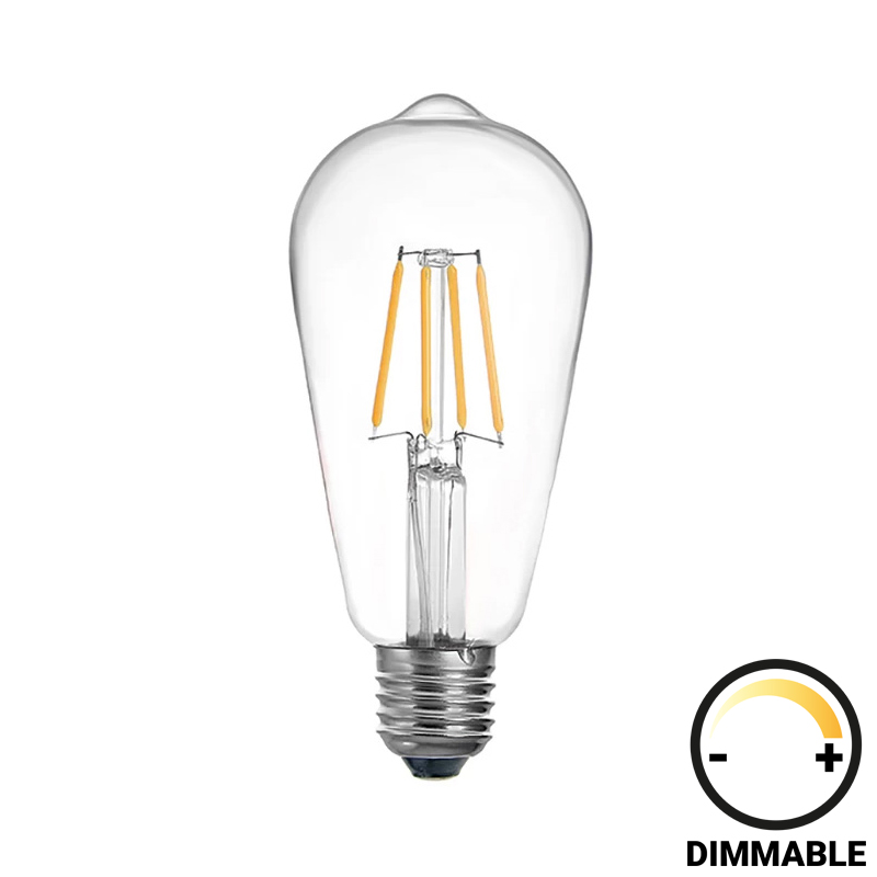 Λαμπτήρας LED ST64 Bulb pakoworld dimmable 8W E27 2700K clear Λαμπτήρας LED ST64 Bulb pakoworld dimmable 8W E27 2700K clear