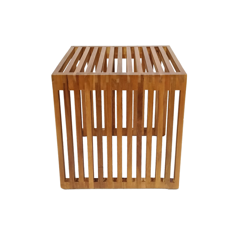 Βοηθητικό τραπέζι Saimon pakoworld teak ξύλο σε φυσική απόχρωση 40x40x40εκ