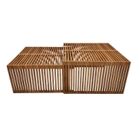 Τραπέζι Tinnie I pakoworld σετ 2τεμ teak ξύλο σε φυσική απόχρωση