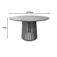 Τραπεζαρία Granny-Kenda I pakoworld σετ 5τεμ σε φυσική-μπεζ απόχρωση Φ120x75εκ