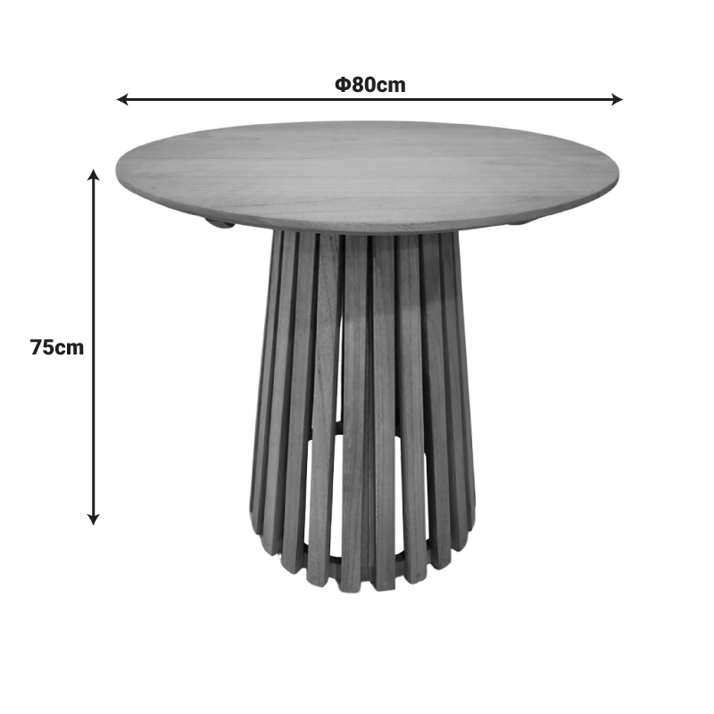 Τραπεζαρία Granny-Kenda Ι pakoworld σετ 5τεμ σε φυσική-μπεζ απόχρωση Φ80x75εκ