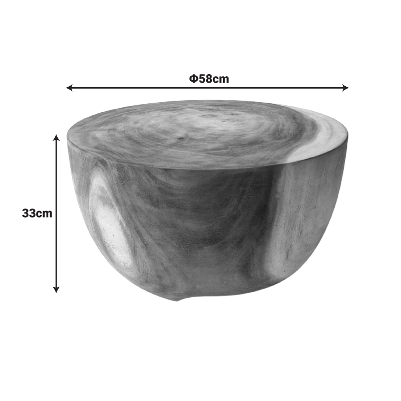 Βοηθητικό τραπέζι Notive pakoworld suar ξύλο σε φυσική απόχρωση Φ58x33εκ