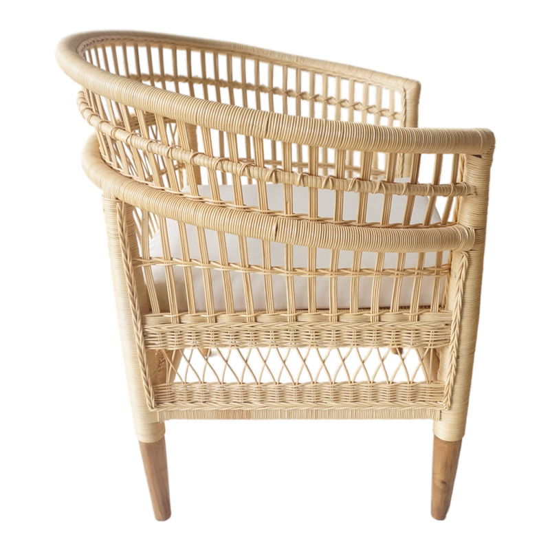 Πολυθρόνα Necorian paakoworld teak ξύλο με pe rattan σε φυσική απόχρωση και λευκό μαξιλάρι 80x70x87εκ Πολυθρόνα Necorian paakoworld teak ξύλο με pe rattan σε φυσική απόχρωση και λευκό μαξιλάρι 80x70x87εκ