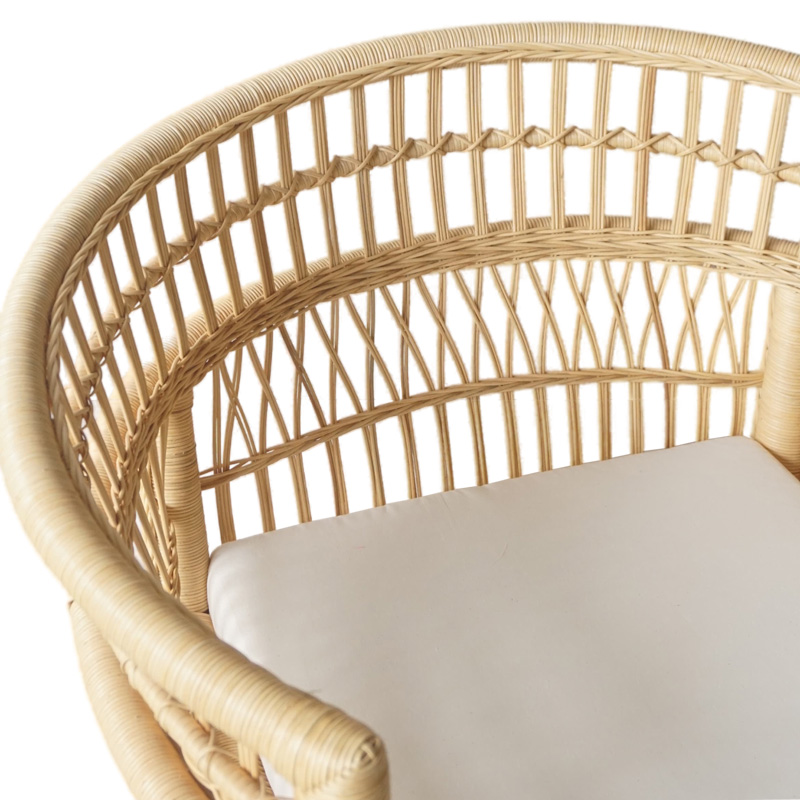 Πολυθρόνα Necorian paakoworld teak ξύλο με pe rattan σε φυσική απόχρωση και λευκό μαξιλάρι 80x70x87εκ Πολυθρόνα Necorian paakoworld teak ξύλο με pe rattan σε φυσική απόχρωση και λευκό μαξιλάρι 80x70x87εκ