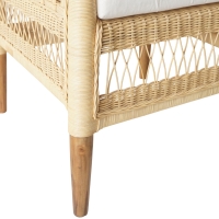 Πολυθρόνα Necorian paakoworld teak ξύλο με pe rattan σε φυσική απόχρωση και λευκό μαξιλάρι 80x70x87εκ Πολυθρόνα Necorian paakoworld teak ξύλο με pe rattan σε φυσική απόχρωση και λευκό μαξιλάρι 80x70x87εκ