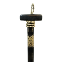 Διακοσμητικό τοίχου κουπί Boon Inart μαόνι ξύλο σε μαύρη-φυσική απόχρωση 20x3x120εκ