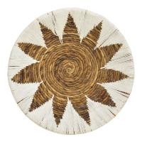 Διακοσμητικό τοίχου Circy Inart σετ 3 τεμ ψάθα σε λευκή-μπεζ απόχρωση