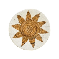 Διακοσμητικό τοίχου Circy Inart σετ 3 τεμ ψάθα σε λευκή-μπεζ απόχρωση