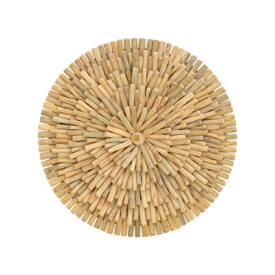 Διακοσμητικό τοίχου Decofy Inart drift ξύλο σε φυσική απόχρωση Φ60x5εκ