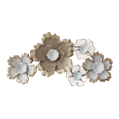 Διακοσμητικό τοίχου Vogene Inart μέταλλο σε χρυσή-λεύκη απόχρωση 90.5x47x7εκ Διακοσμητικό τοίχου Vogene Inart μέταλλο σε χρυσή-λεύκη απόχρωση 90.5x47x7εκ